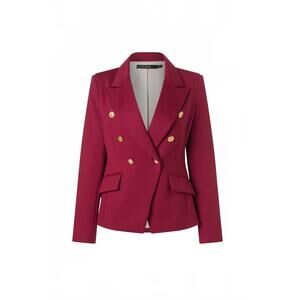 NEW IRIS SETLAKWE women's six-button belted jacket in cherry red